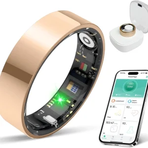 Smart Ring Health Tracker: Monitor Sleep, Exercise, Heart Rate & Blood Pressure,